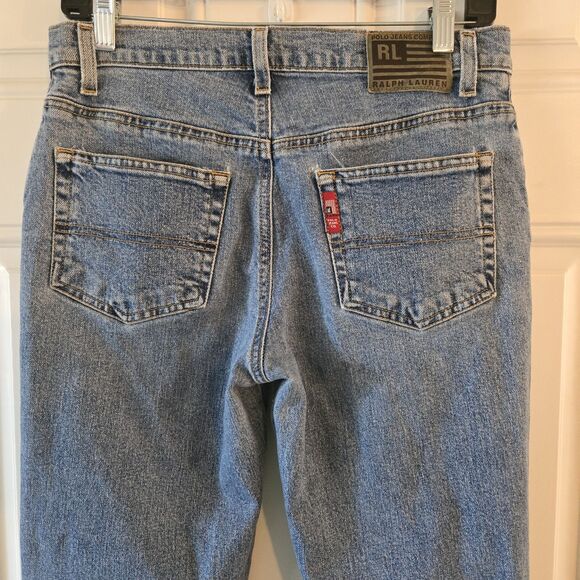 Vintage Polo Jeans Co. Ralph Lauren Size 6 Capri Ankle Zip Jean Denim Y2K Flag - Picture 10 of 10